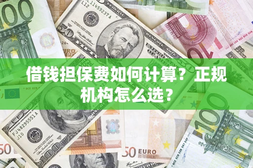 武汉借钱担保费如何计算？正规机构怎么选？