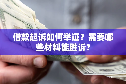 武汉借款起诉如何举证？需要哪些材料能胜诉？