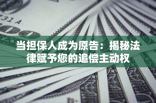 武汉当担保人成为原告：揭秘法律赋予您的追偿主动权